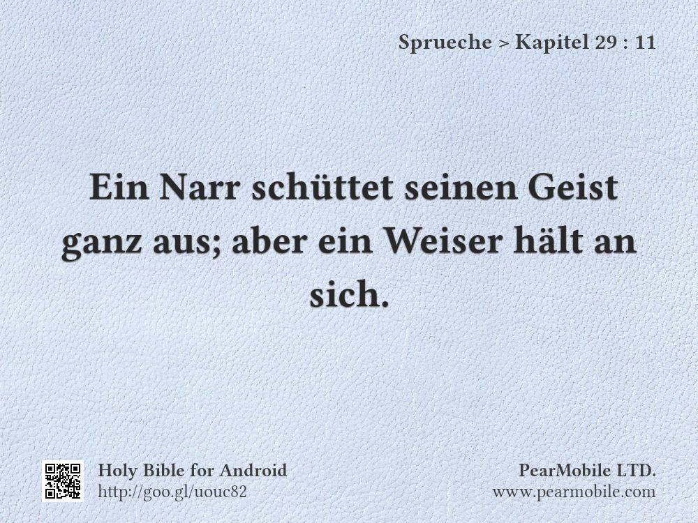 Sprueche, Kapitel 29:11